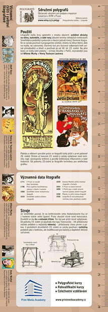 Polygrafický tahák – Historie litografie (zadní)